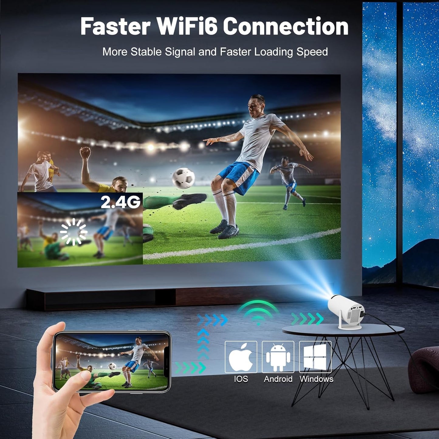جهاز عرض صغير مزود بخاصية WiFi وBluetooth 