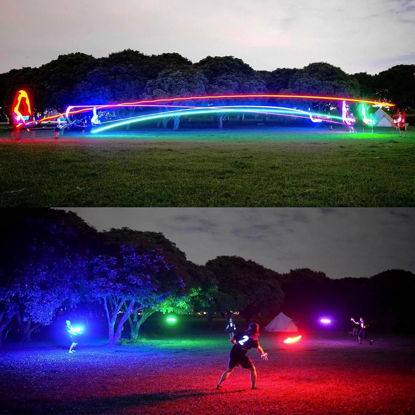ألتيميت فريسبي LED، فريسبي LED، قرص طائر مضيء مع 49 مصباح LED، قرص طائر ناعم مضيء للبالغين والأطفال