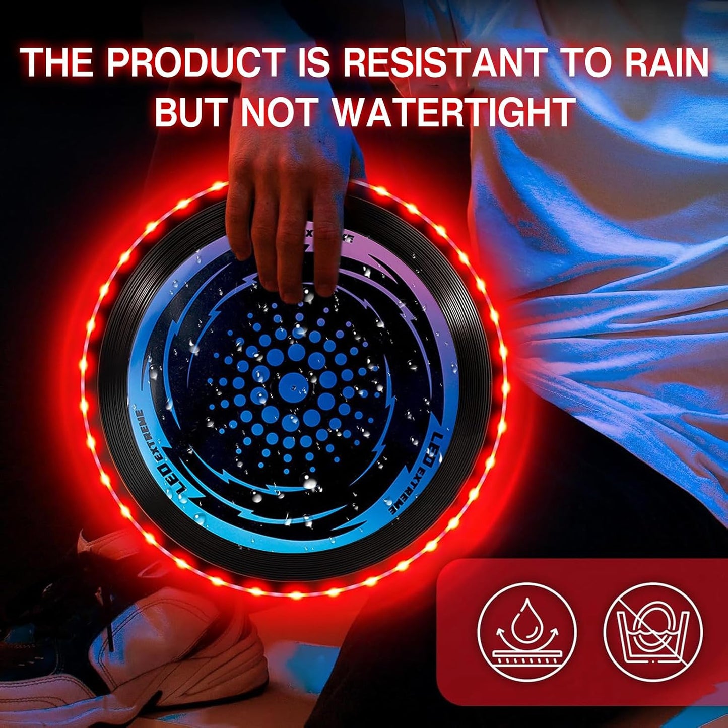 ألتيميت فريسبي LED، فريسبي LED، قرص طائر مضيء مع 49 مصباح LED، قرص طائر ناعم مضيء للبالغين والأطفال