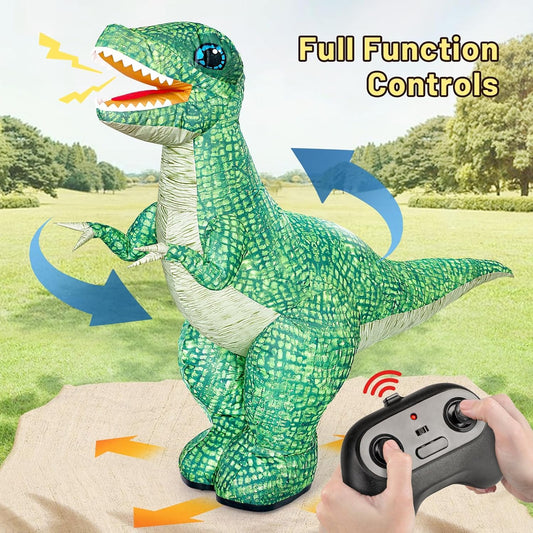Remote Control Dinosaur Toys, Realistic Electric 2.4GHz Remote Control Inflatable Dinosaur Toy, with 360°Rotation, Forward & Backward, Rechargeable Walking Dinosaur Toy for Kids 3+ Birthday Gifts