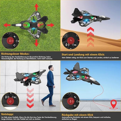 2.4GHz Remote Controlled L0712 RC Aeroplane with LED Lights, 80m Range, USB Charging,Ideal for Beginners, Children, and Adults, Indoor/Outdoor Flying Toy