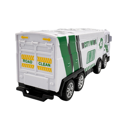 Haizol 2pc Children's Plastic Toy Sanitation Garbage Truck Inertial Sweeping Water Rescue Vehicle Simulation Model for Boys