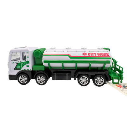 Haizol 2pc Children's Plastic Toy Sanitation Garbage Truck Inertial Sweeping Water Rescue Vehicle Simulation Model for Boys