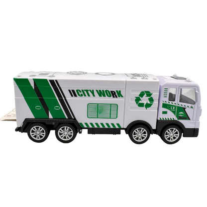 Haizol 2pc Children's Plastic Toy Sanitation Garbage Truck Inertial Sweeping Water Rescue Vehicle Simulation Model for Boys