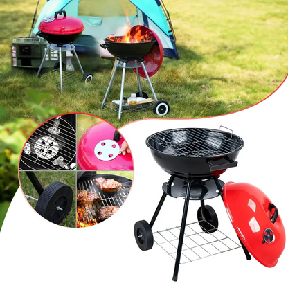 Portable Camping and Hiking BBQ Grill with Smoking Cover