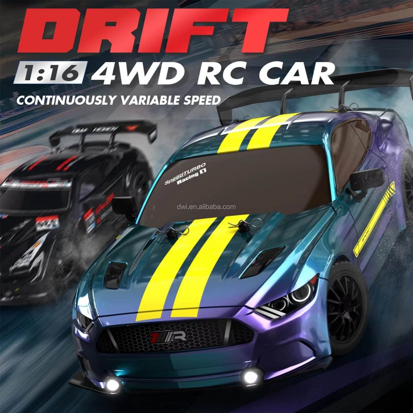 Haizol RC Drift Car 4WD 30+KM/H Full Proportional High Speed RC Car RTR with LED Lights and Drifting Tires Racing Sport Toy for Adults Boys Girls Kids(Green)