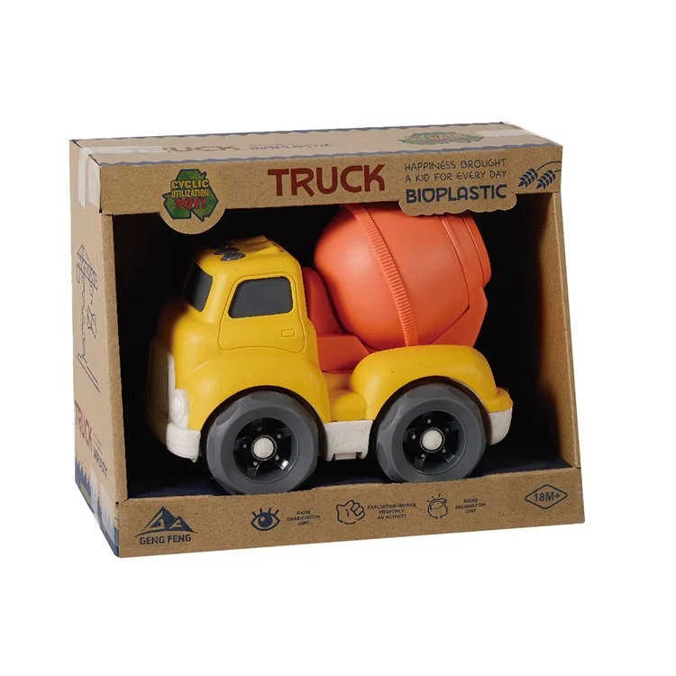 Haizol Toddler Car Toys for 1-3 Year Old, BPA Free, Phthalates Free, PVC, Mixer Cement, Birthday Gifts Dishwasher Safe, Recycled Plastic