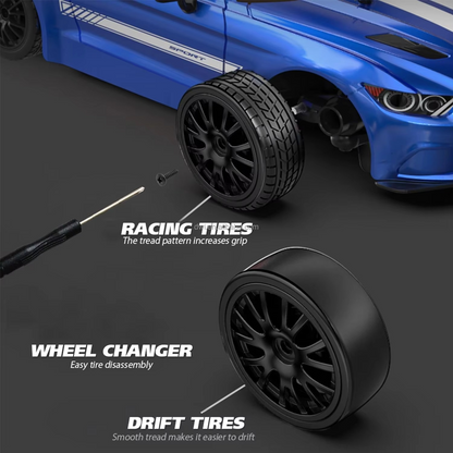 Haizol RC Drift Car 4WD 30+KM/H Full Proportional High Speed RC Car RTR with LED Lights and Drifting Tires Racing Sport Toy for Adults Boys Girls Kids(Green)