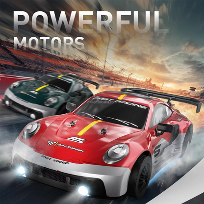 Haizol RC Drift Car 4WD 30+KM/H Full Proportional High Speed RC Car RTR with LED Lights and Drifting Tires Racing Sport Toy for Adults Boys Girls Kids(Green)