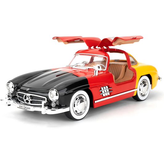 Haizol Benz 300SL Model Car 1:22 Scale, Pull Back Die-cast Vehicles, Collectible Cars with Sounds＆Lights