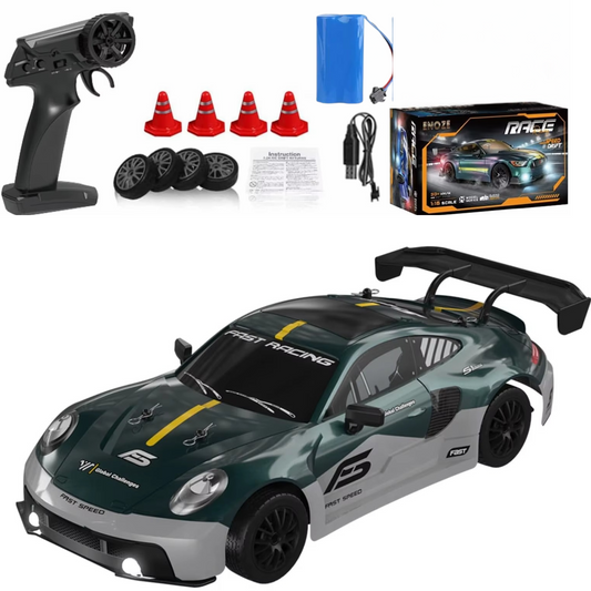 Haizol RC Drift Car 4WD 30+KM/H Full Proportional High Speed RC Car RTR with LED Lights and Drifting Tires Racing Sport Toy for Adults Boys Girls Kids(Green)