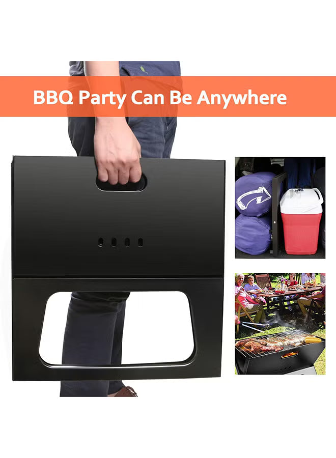 Portable BBQ Charcoal Grill Black 44x27.5 CM