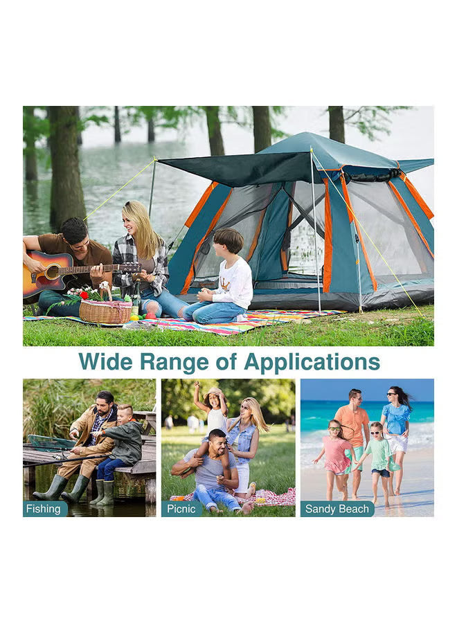 3/4 Person Camping Tent Automatic Instant Pop-Up Tent Lightweight Portable Tent Outdoor Camping Waterproof Windproof Camping Tent and Mesh Windows 2 Doors with Carry Bag