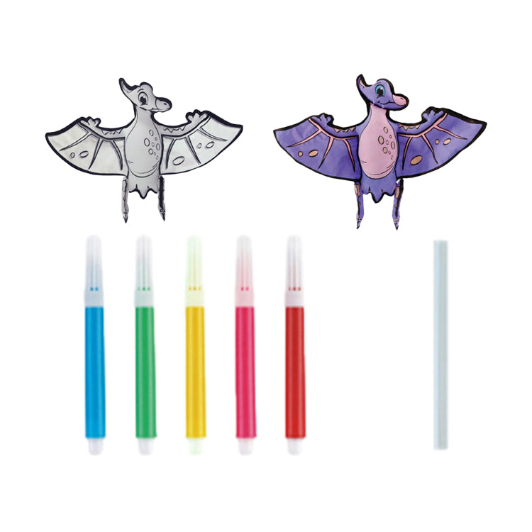 Dinosaur Shape Inflatable Drawing Balloon Kit for Kids DIY Hand Drawn Pterosaur Toy with Coloring Pens Customizable Party Kit