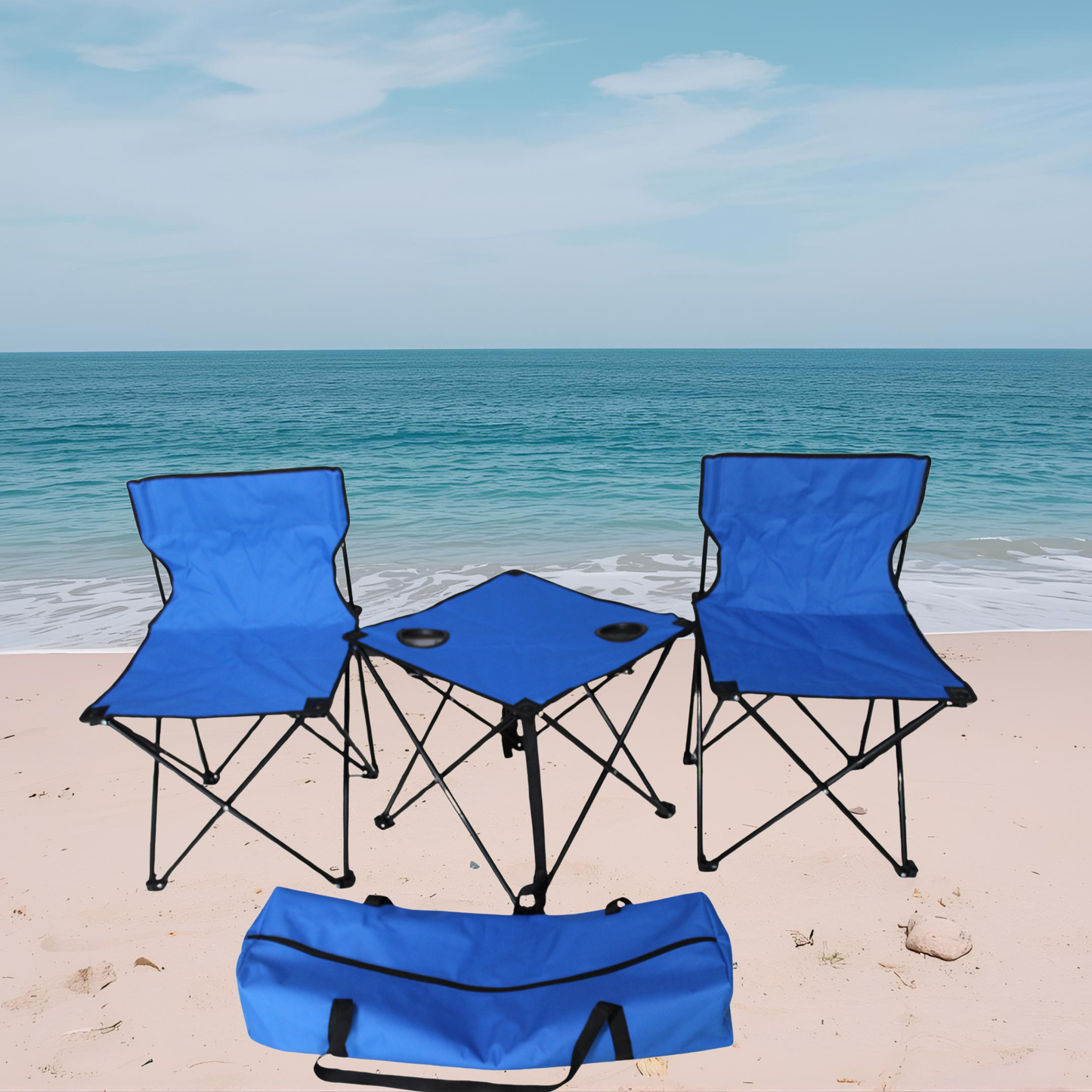 Outdoor Table and Chair Set Portable Folding Table and Chair Set Camping Beach Set