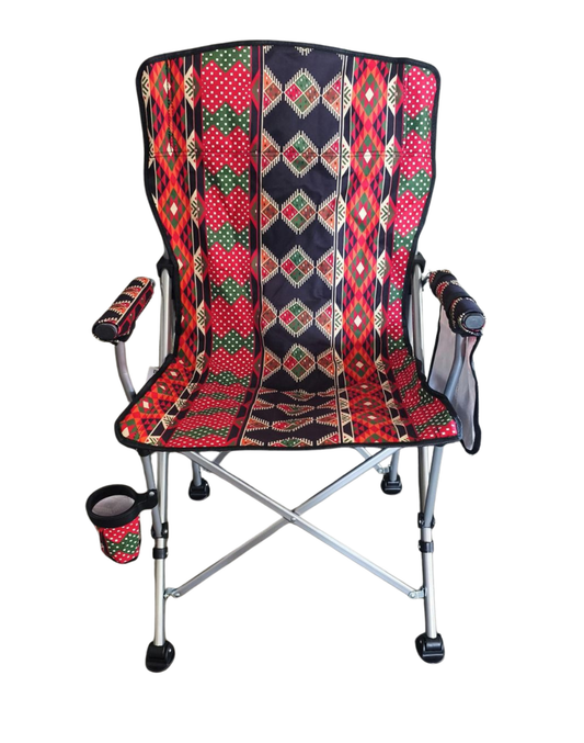 Heritage Multi-Purpose Foldable Chair, Extra Heavy-Duty Frame Supports 200kg, Padded for Comfort, A Portable Outdoor Chair with Cup Holder for Home & Camping