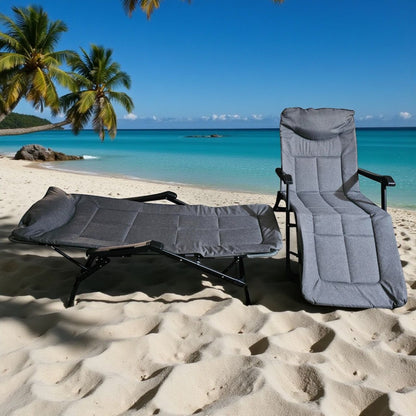 Folding Bed Portable Foldable Camping Bed Adjustable and Comfortable Recliner Bed