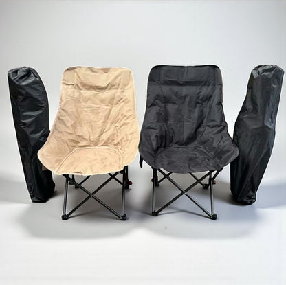 Oversize Foldable Outdoor Chair, Lawn Chair, Highback Camping Chairs for Adults, Folding Chairs for Outside, Thickened Steel Pipe, Padded with Cotton & Carry Bag