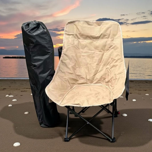 Oversize Foldable Outdoor Chair, Lawn Chair, Highback Camping Chairs for Adults, Folding Chairs for Outside, Thickened Steel Pipe, Padded with Cotton & Carry Bag