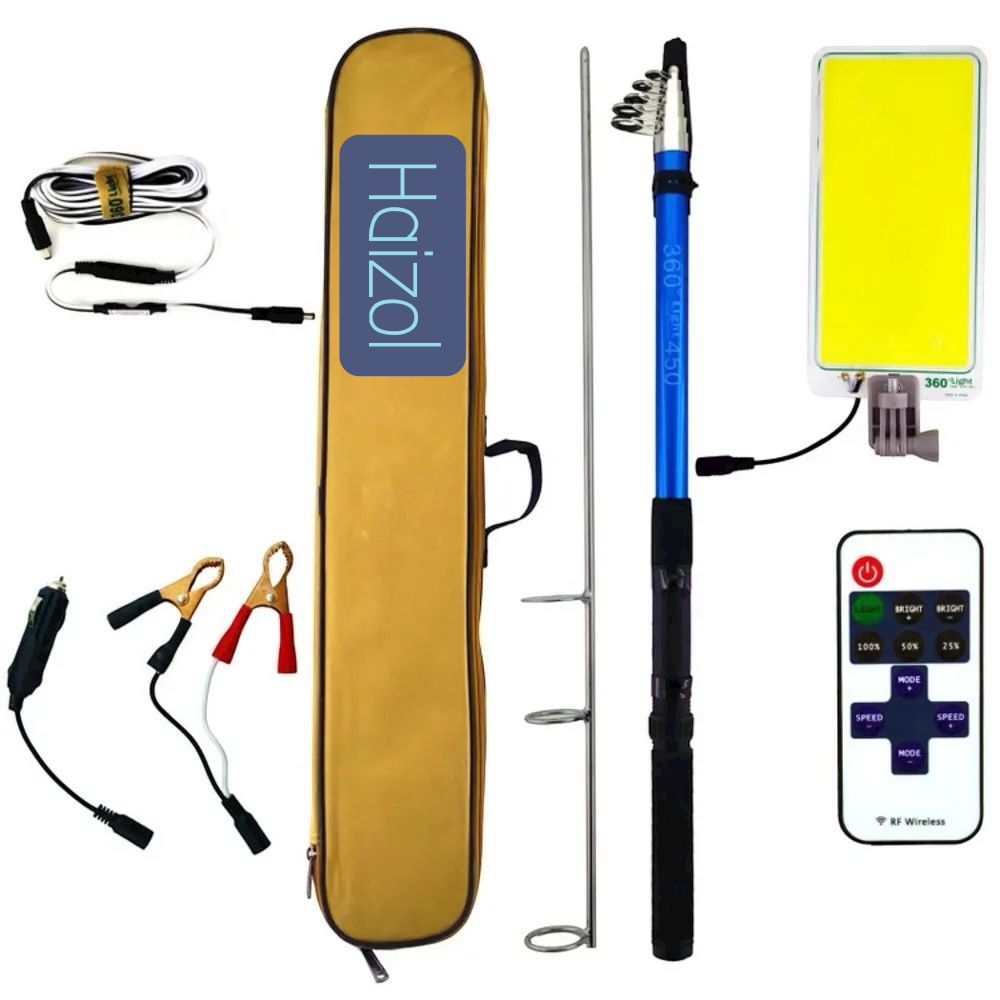 Camping Light LED 800W Telescopic Fishing Rod with Remote Control | 360 Degree Camping