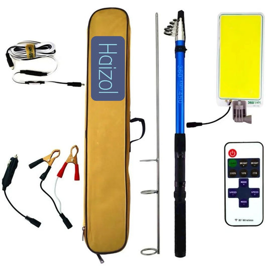 Camping Light LED 800W Telescopic Fishing Rod with Remote Control | 360 Degree Camping