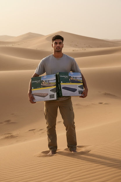 Single Air Mattress : Portable Camping Airbed Comfort Dual-Surface Airbed with Repair Patch for Home Outdoors Camping Travel (190 * 74 * 22cm Blue)