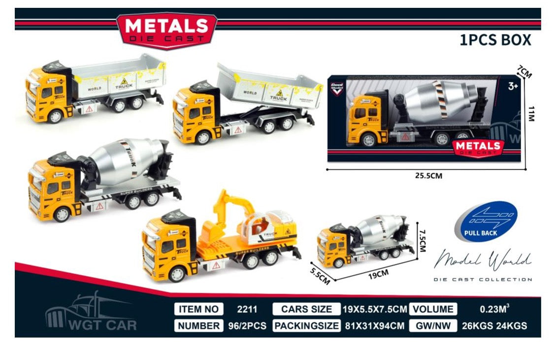 Haizol Engineering Truck Model Cement Concrete Mixer 1:50 Scale Dumpers Diecasts Toy Vehicles for Boys Concrete Mixer