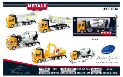 Haizol Engineering Truck Model Cement Concrete Mixer 1:50 Scale Dumpers Diecasts Toy Vehicles for Boys Concrete Mixer