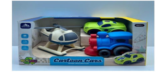 Haizol 3-piece set Toddler Car Toys Playset (water glider, dessert cart, mini sedan)